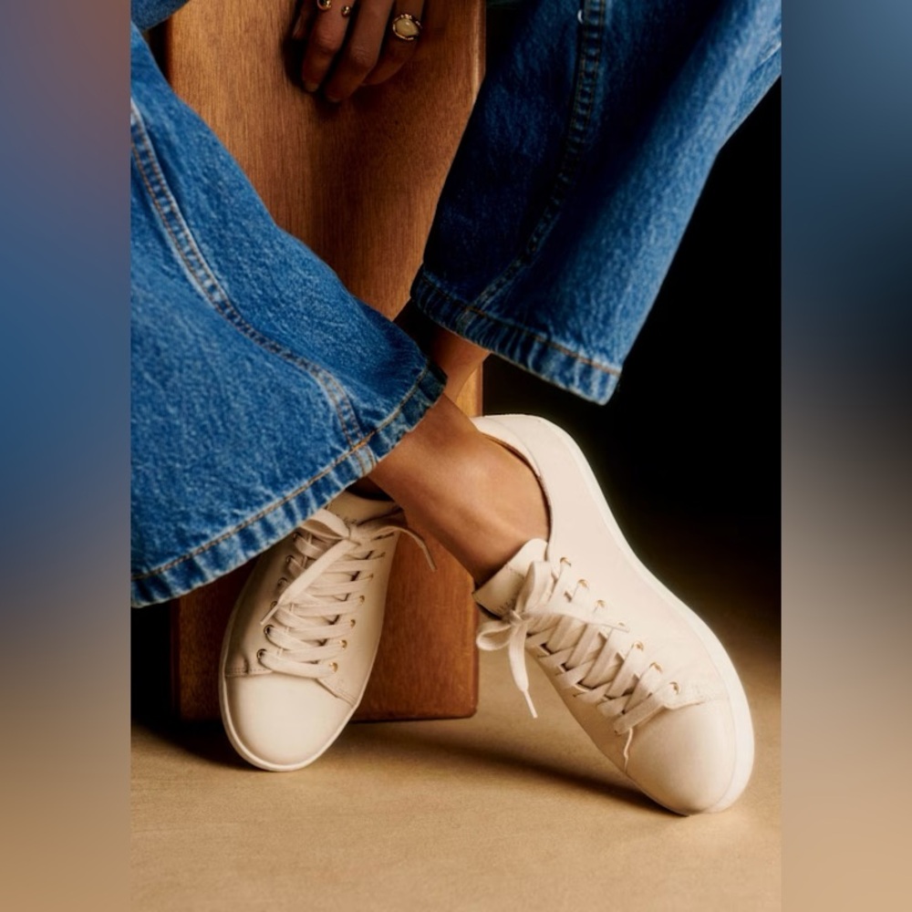 Sezane Jack trainers sneakers leather shoes ecru white cream 42 size 10